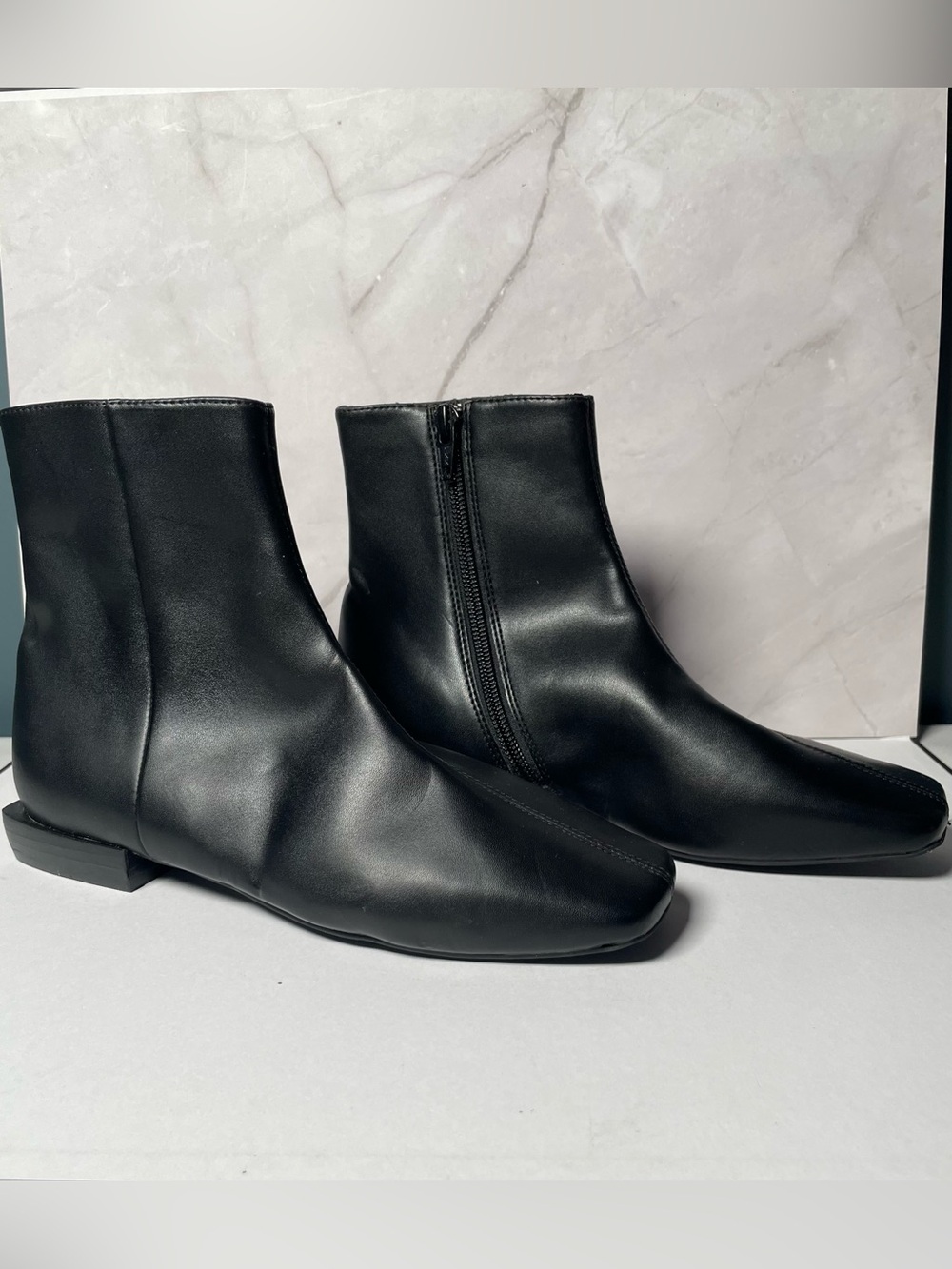 Linea Paolo Rad Bootie Black/NWOB, Size 4 1/2 M, Ankle Boots, Square Toe